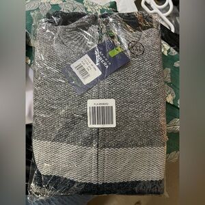 Studio Ferera Zip-Up Sweater - Gray and White